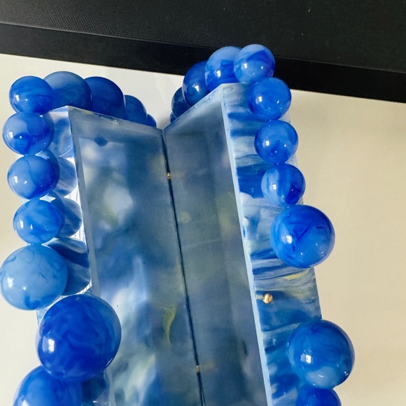 Cult Gaia EOS Beaded Acrylic Clutch Bag (Blue) - Picture 7 of 8